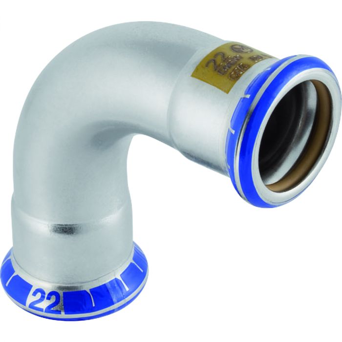 Geberit - Coude Mapress Acier Inoxydable (gaz): 90gr, d=22mm - RVS | Solyd