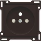 Niko - Centraalplaat stopcontact + penaarde + kinderveiligheid 28,5MM dark brown - 124-66601
