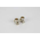 Begetube - Vanne en H bitube pour alimentation murale avec em bout pour tube en cuivre M24 M et écrous pivotants