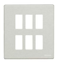 Bticino Afdekplaat 2x3 modules horizontaal aluminium grijs mat IP20 - 506/6/X