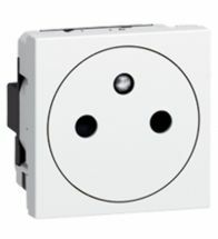 Legrand Mosaic - Stopcontact antibacterieël enkel 2P+A vlakke sierplaat wit - 077132