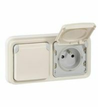 Legrand Plexo - Stopcontact 2X2P+A horizontaal 10/16A wit - 069642
