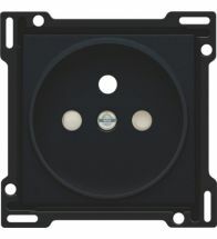 Niko - Centraalplaat stopcontact + penaarde + kinderveiligheid 21MM black steel - 161-66101