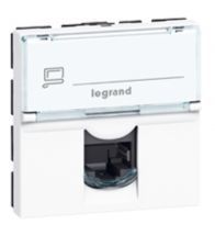 Legrand - Mosaic stopcontact RJ45 CAT5E utp 2 modules wit - 076554