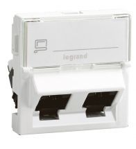 Legrand - Mosaic stopcontact 2XRJ45 CAT6 utp 2 modules wit - 076504