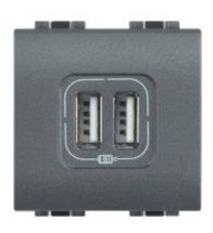 Bticino - Ll chargeur 2XUSB 2400MA 2 modules anthracite - L4285C2