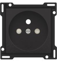 Niko - Centraalplaat stopcontact +penaarde +kinderveiligheid 28,5MM piano black coated - 200-66601