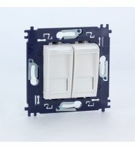 Bticino - Stopcontact Dubbel Compleet Rj45 Utp Cat6 Schroef Wit - N4279C6V2
