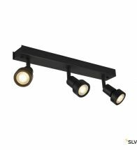 SLV - Wandlamp opbouw richtb 3X50W QPAR51 GU10 alu staal zwart - 147380