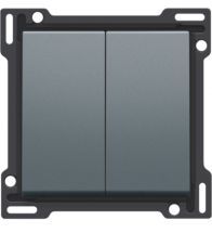 Niko - Centraalplaat 2X 1/2 toets alu grey coated - 220-61505