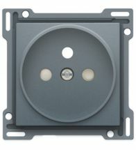 Niko - Centraalplaat Stopcontact 2P+A+V 21Mm Alu Steel Grey - 220-66101