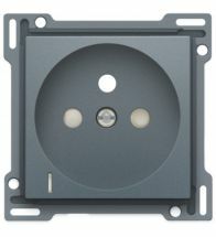 Niko - Centraalplaat Stopcontact 2P+Pa+V Alu Steel Grey - 220-66607