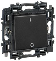 Legrand Valena Next tweepolige schakelaar verlicht zwart met spanklauwen - 741744