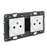 Legrand Valena Next prise plat double blanc avec vis - 741532