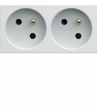 Hager - Prise Double Gallery Goulotte 2P+A 16A Blanc Polar - Wxf422B
