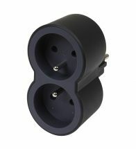 Legrand - Prise de courant Domino 2X2P+A en façade noir - 049432