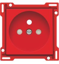Niko - Centraalplaat stopcontact + penaarde + kinderveiliheid 28,5MM red - 199-66606
