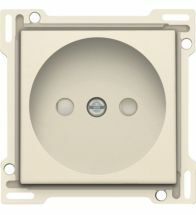 Niko - Centraalplaat stopcontact zonder aarding + kinderveiligheid 21MM cream - 100-66501