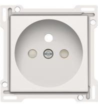 Niko - Centraalplaat stopcontact + penaarde + kinderveiligheid 28,5MM white coated - 154-66601