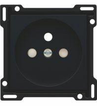 Niko - Centraalplaat stopcontact + penaarde + kinderveiligheid 28,5MM black coated - 161-66601