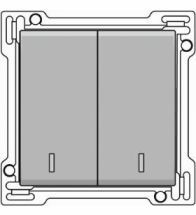 Niko - Plaque centrale Interrupteur double + lentille Argent - 103-61507
