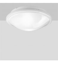 Performance in lighting - Plafond opbouw vast 230V 100W E27 wit unica 28 - 005904