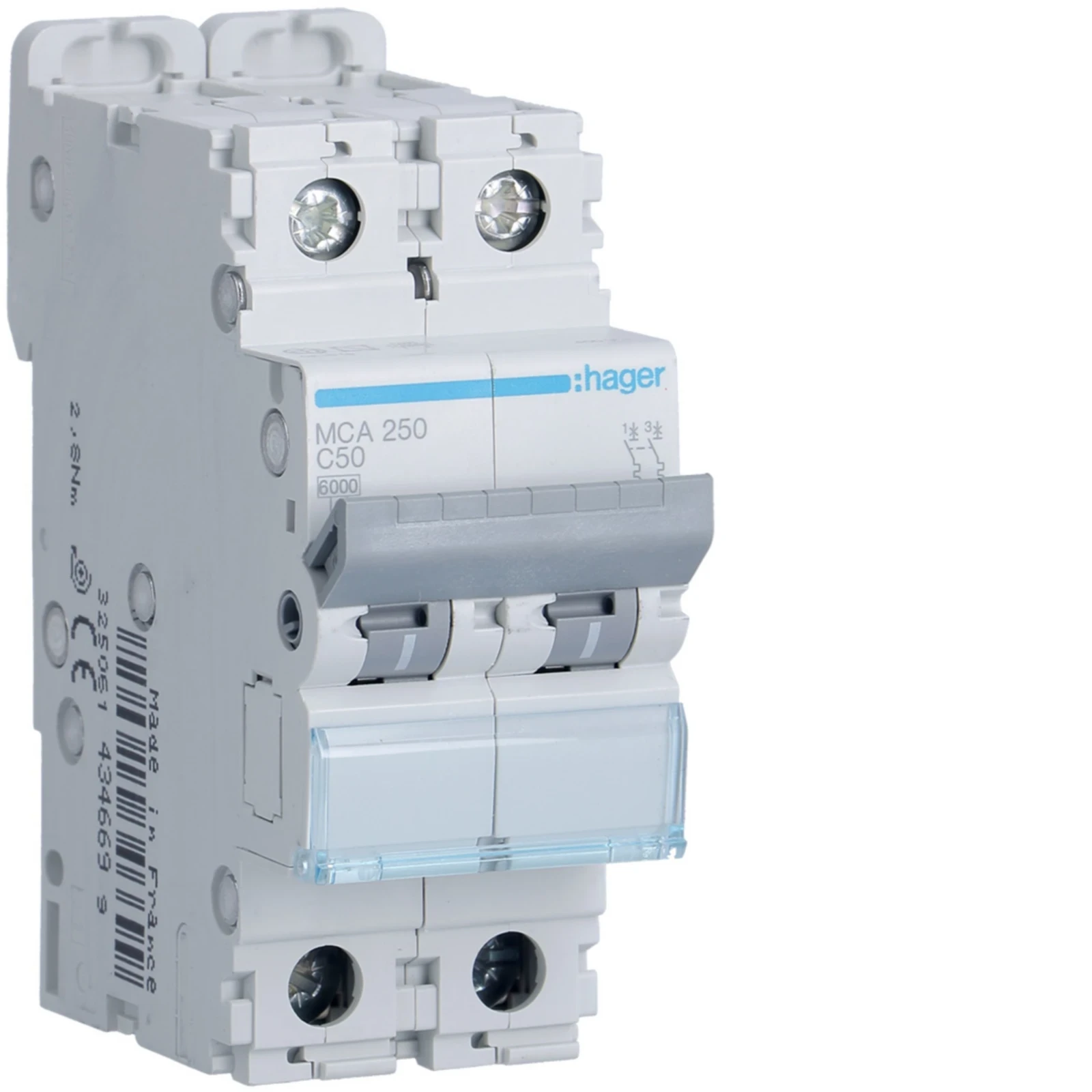 Hager Disjoncteur 6ka c 2p 50a 2m - MCA250