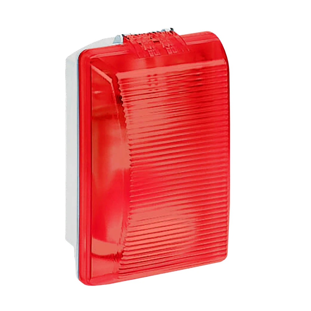 Legrand Hublot Plexo rectangulaire - pour lampe à incandescence 75 W - classe II - IP 54 - IK 08 - E27 - diffuseur rouge - livré sans lampe - socle en polypropylène - 062402