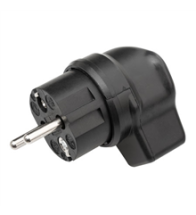 Huppertz Fiche mâle coudée noir 10/16 A 250 V IP44 terre belge - 0341GUWI