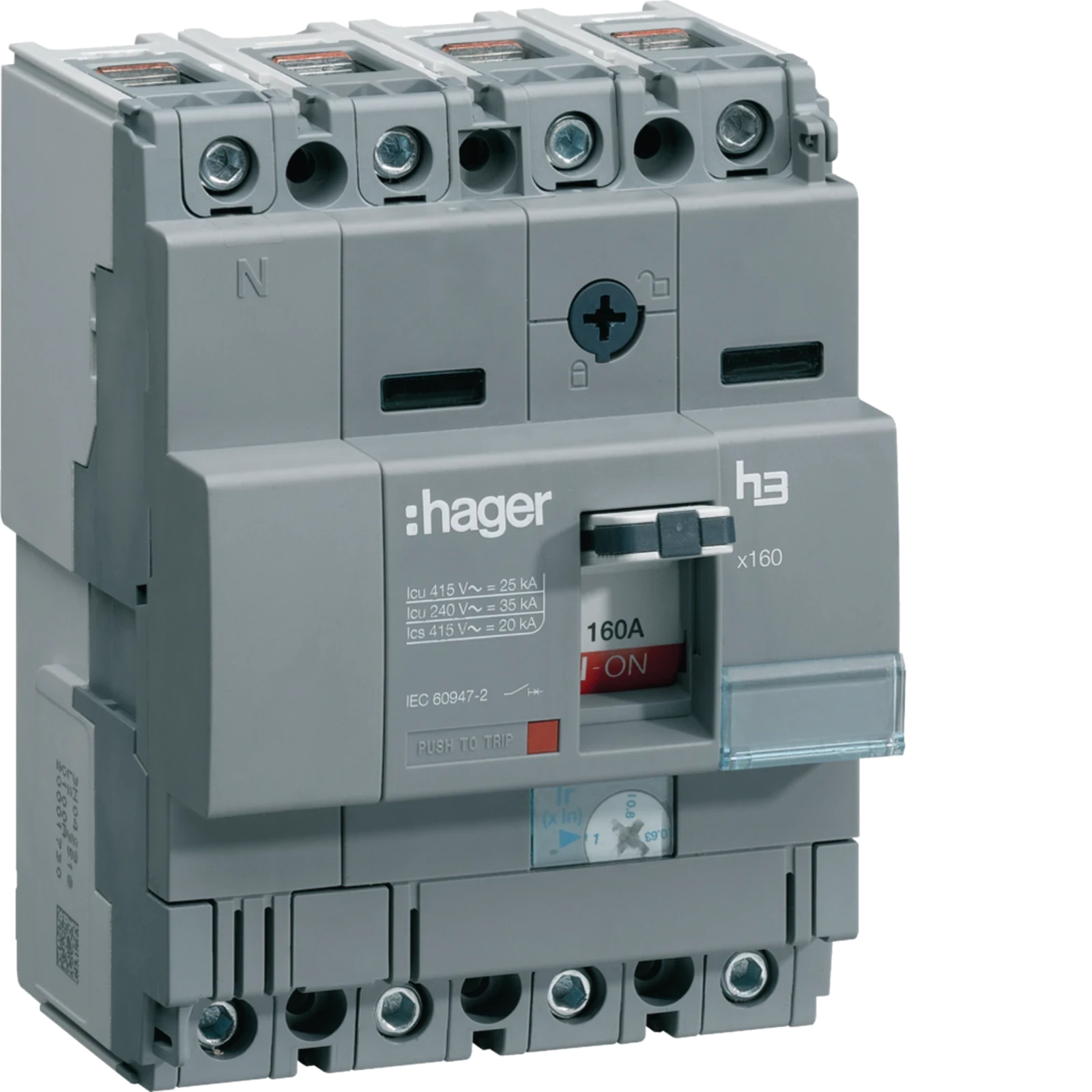 Hager Disjoncteur x160 4p 25ka 160a - HHA161H