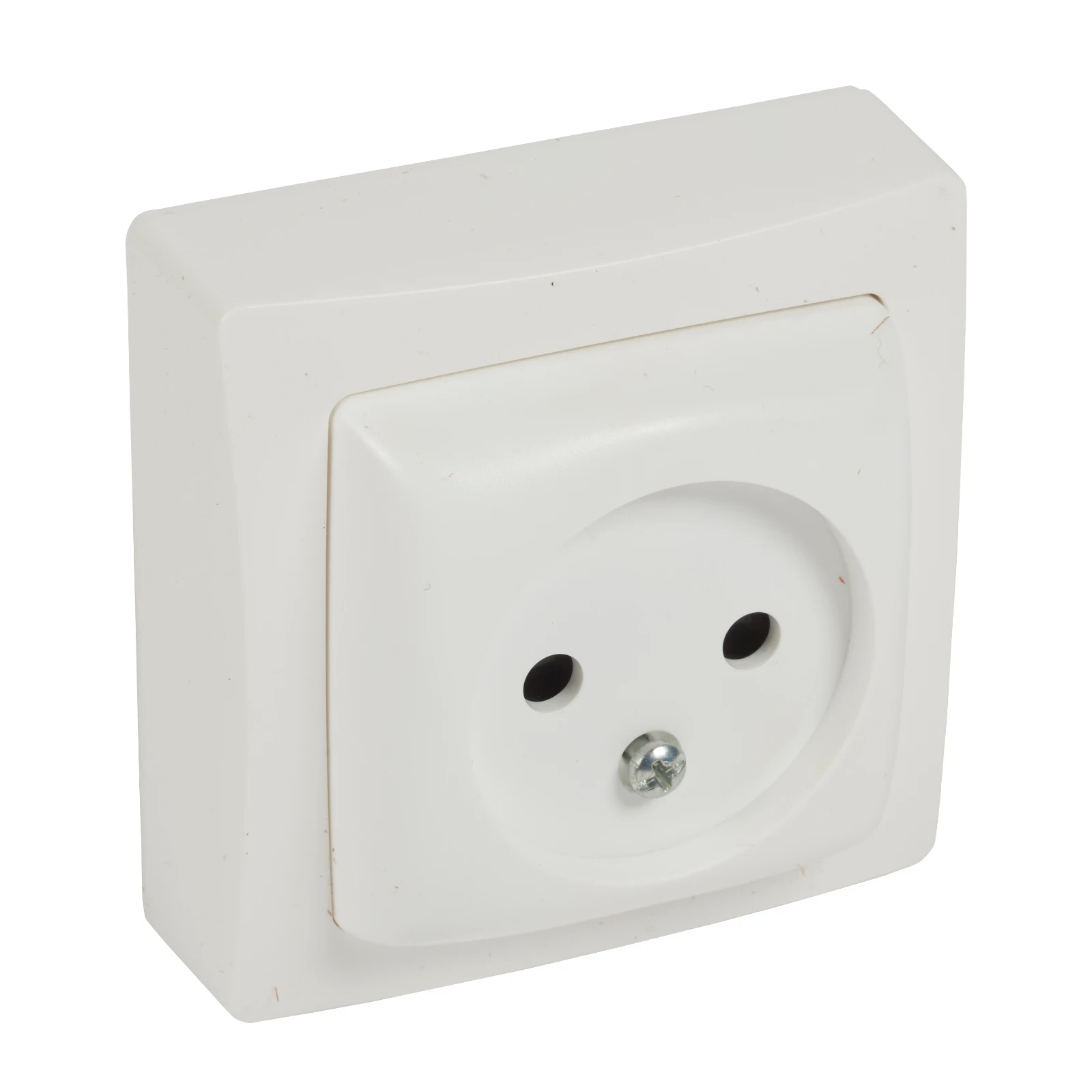 Legrand Oteo contactdoos 10/16 A - 250 V met veiligheid - 2 P - volledig mechanisme - IP 2x - wit RAL 9010 - opgebouwd uit mechanisme en opbouwkader - 086024