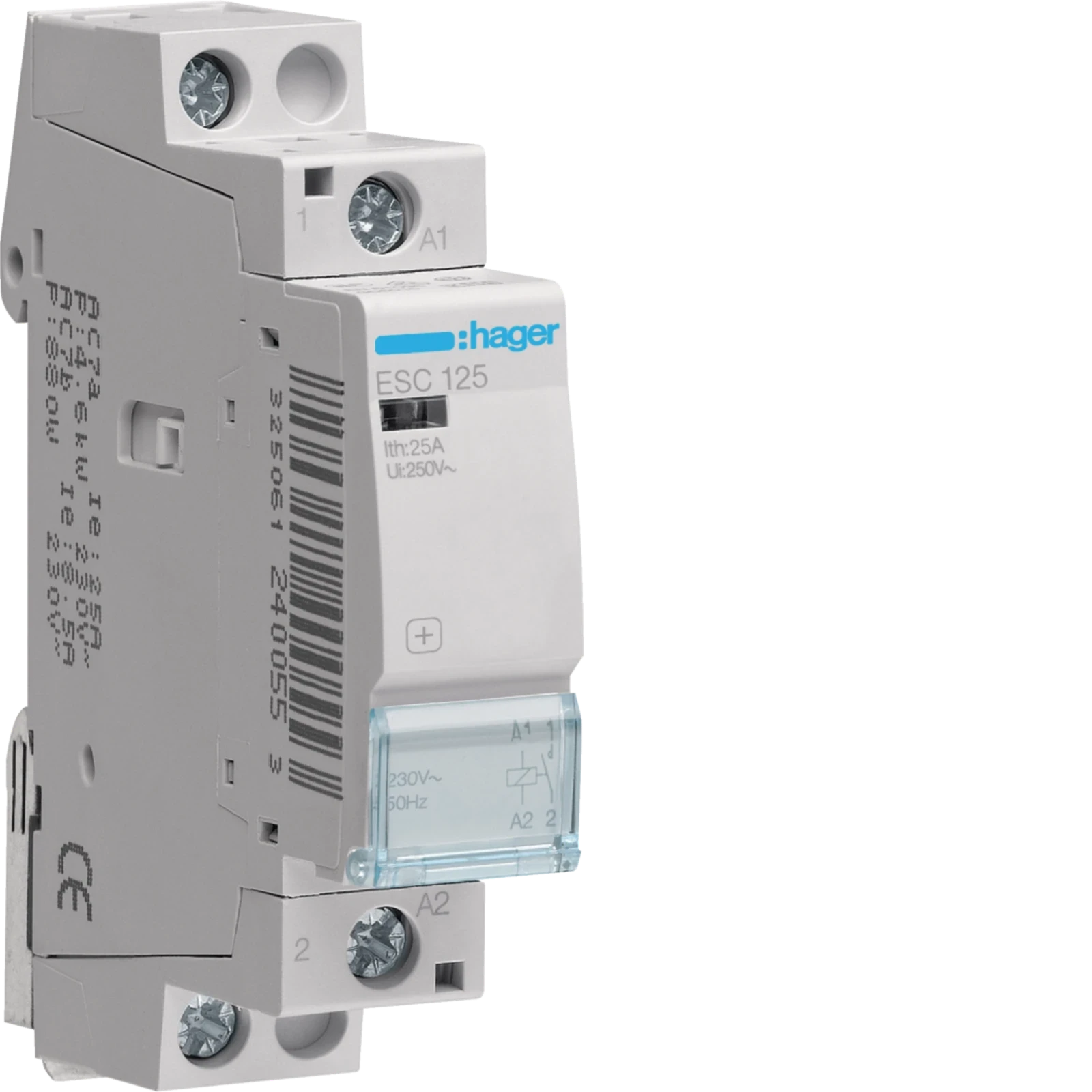 Hager Contactor 25a - 230v - 1no - ESC125