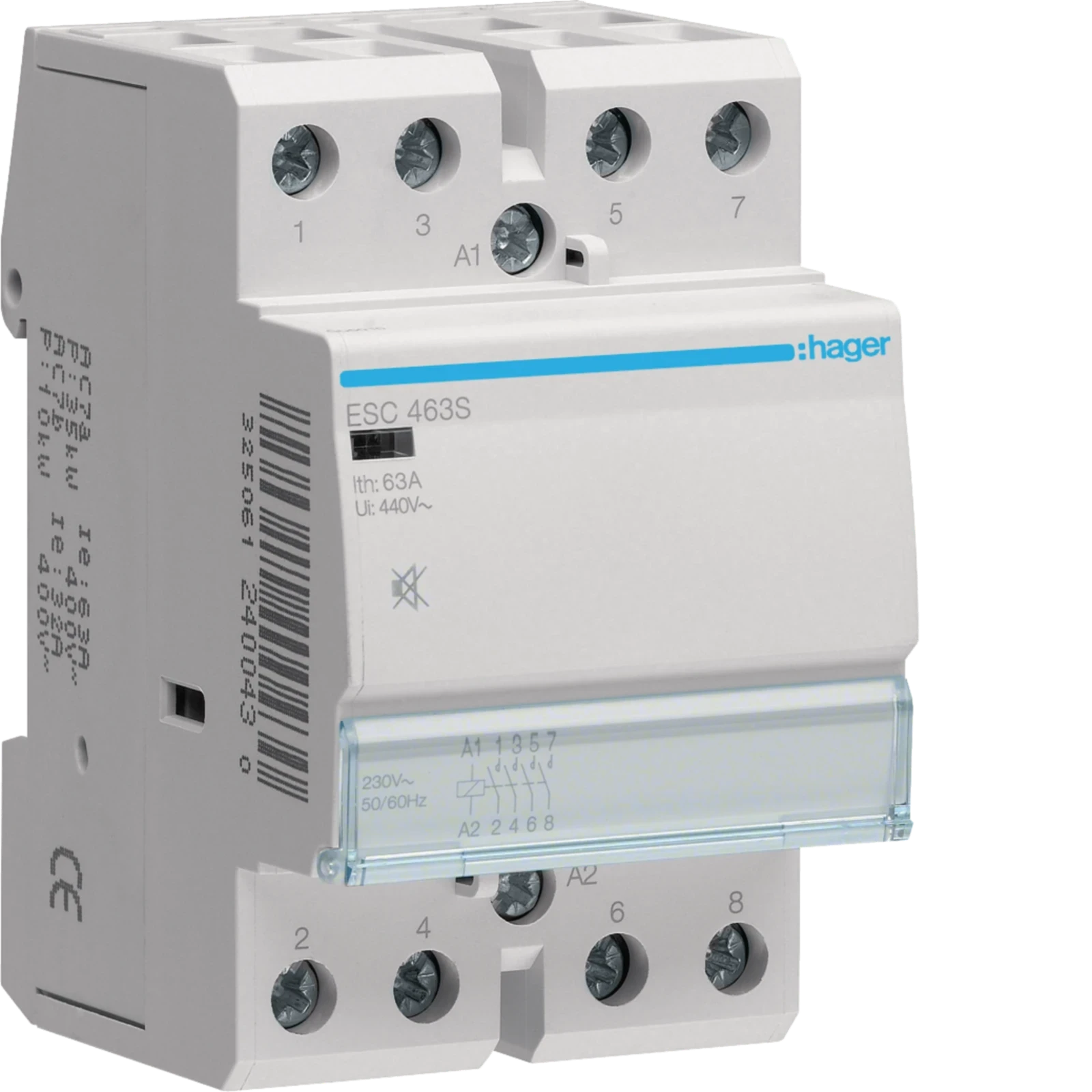 Hager Contactor geruisloos - 4x63a - - ESC463S