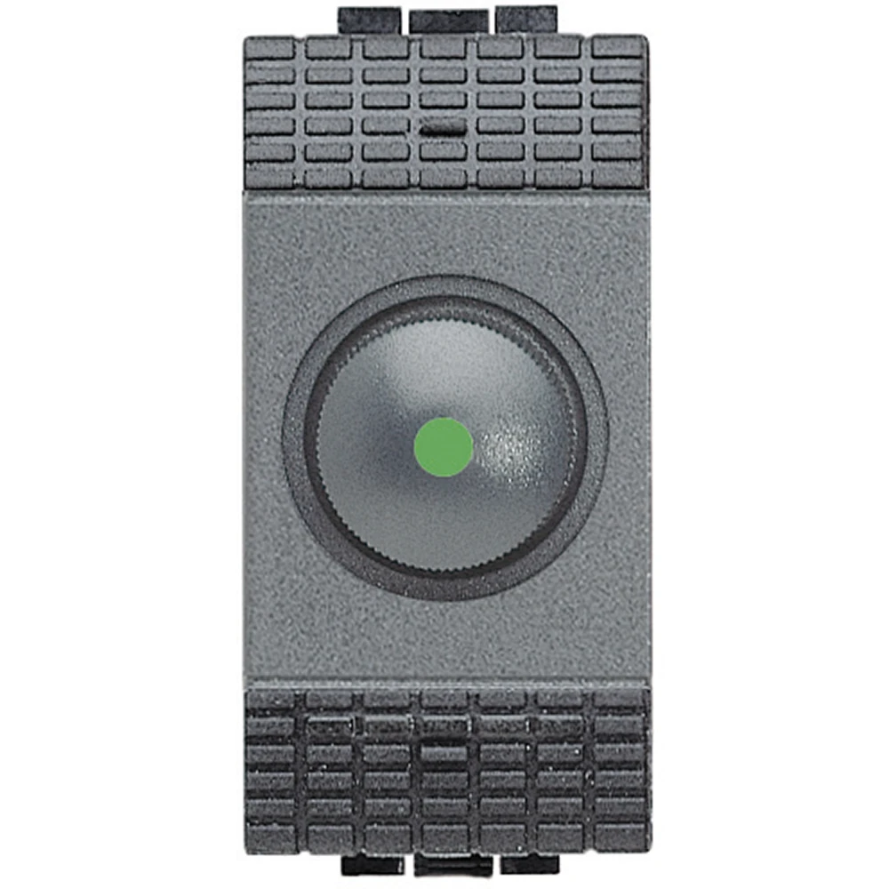 Bticino Variateur de lumière rotatif Livinglight 60-500 VA 230 V 2 modules anthracite charge résistive - L4402N