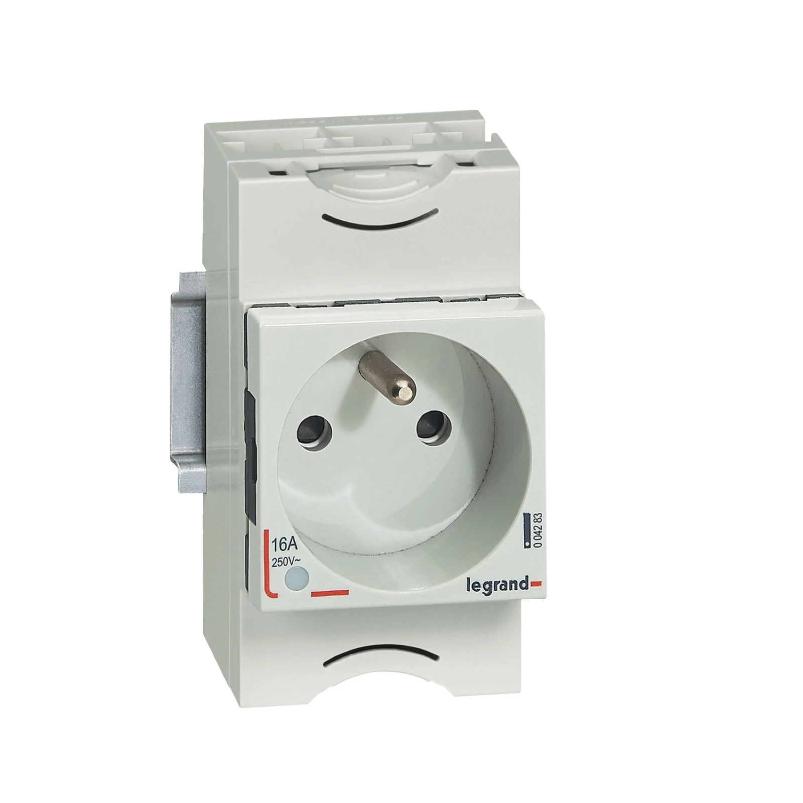 Legrand Contactdoos 10/16 A - 250 V - 2 P + A met verklikker voor aanwezigheid spanning - 2,5 modules van 17,5 mm - 004283