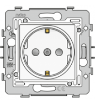 Niko - Socle pour prise de courant avec terre laterale blanc - 101-66905
