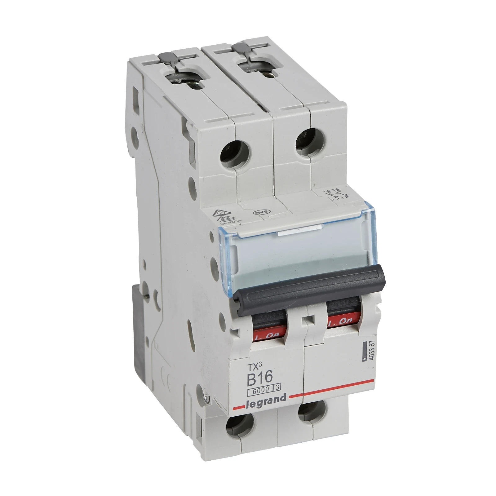 Legrand disjoncteur tx3 6000a/6ka 2p b16 - 403387