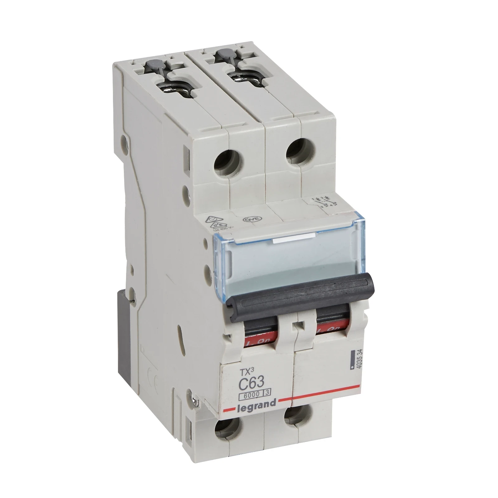 Legrand disjoncteur tx3 6000a/6ka 2p c63 - 403534