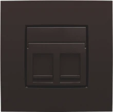 Niko Centraalplaat data 2x RJ, dark brown coated - 124-65200