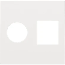 Niko Set de finition pour connexion coaxiale simple et connexion réseau RJ45, couleur white coated - 154-65702