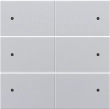 Niko Afwerkingsset voor 6-voudige potentiaalvrije drukknop, 24 V, met leds, sterling coated - 121-60150