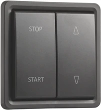 Niko Interrupteur pour volets, étanche aux projections d’eau 10 AX/250 Vac, avec verrouillage mécanique et verrouillage électrique, avec bornes à vis, couleur noir - 761-35900