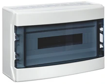 Teco Coffret de distribution apparent IP65 porte transparente 1 rangée 4 modules gris - CDN4PTRR