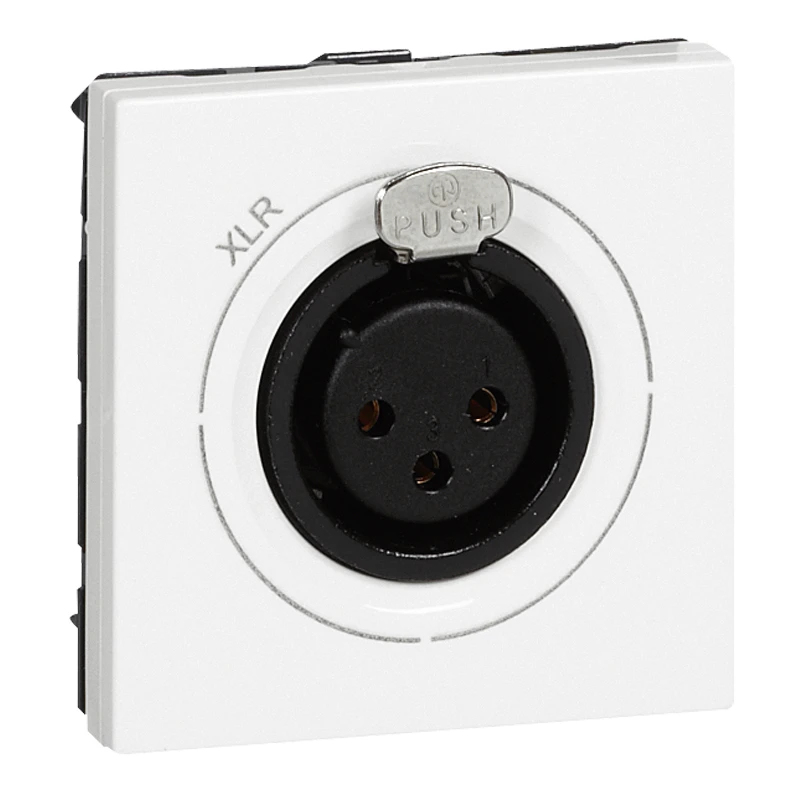 Legrand Mosaic contactdoos XLR driepolig - Neutrik vrouwelijk - 2 modules - wit - voor de stereoverbinding van elk randapparaat - microfoon - versterker ... - 078755