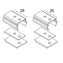 Deltalight Set de fixation aluminium SLM26L pour rail 2 pièces - DEL233581410