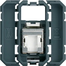 Hager Datacontactdoos RJ45 CAT6A afgeschermd basiselement grijs IP20 - WXF228