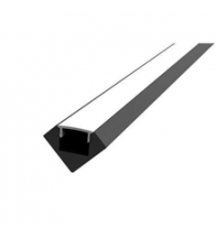 Integratech - Profil Alu45 Noir 2M Plexi Mat - Alu45B-M2