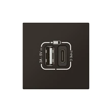 Legrand Mosaic Link USB lader type A+C-3A-15W- 2 modules zwart - 079193L