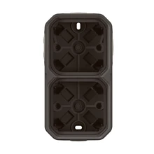 LegrandPlexo opbouwdoos voor 2 mechanismen horizontaal of verticaal - 3 enkele en 1 dubbele membraan ingangen - IP55 - IK08 - antraciet - 069602L