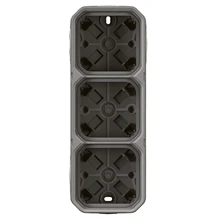 Legrand Plexo opbouwdoos voor 3 mechanismen horizontaal of verticaal - 4 enkele en 1 dubbele membraan ingangen - IP55 - IK08 - grijs - 069680L
